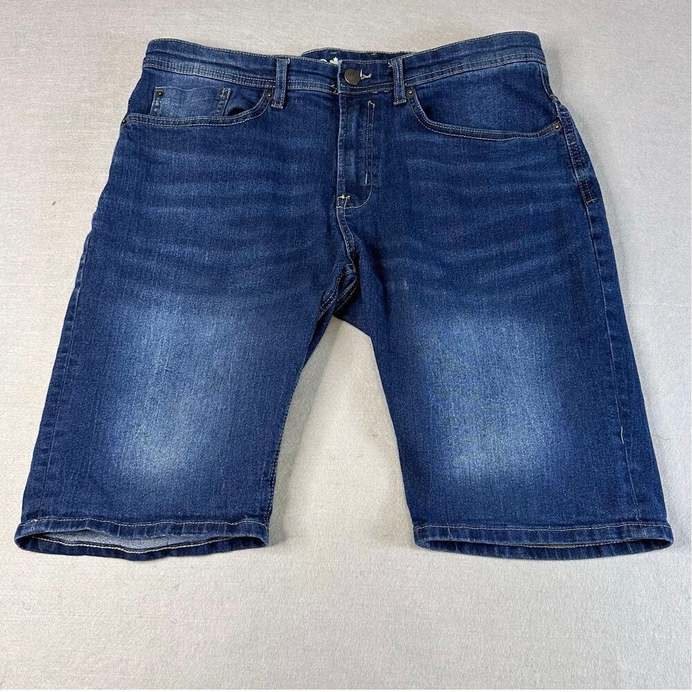 Buffalo David Bitton 1792 Short Blue Mens 36 Evan-X Classic Casual Denim Stretch